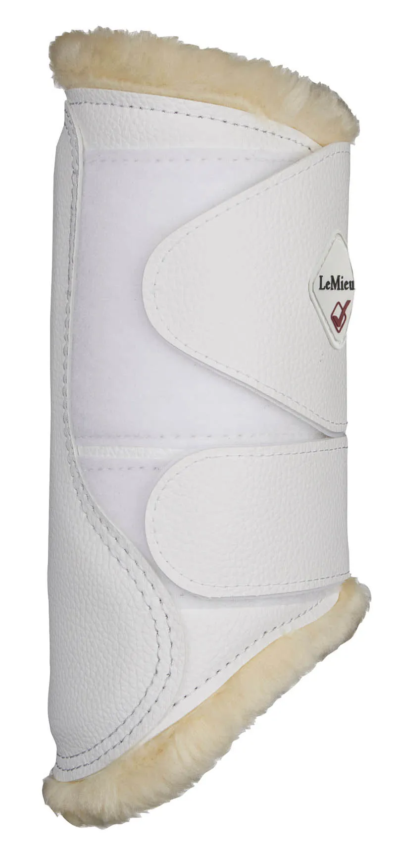 LeMieux Fleece Brushing Boots in White and Natural-2